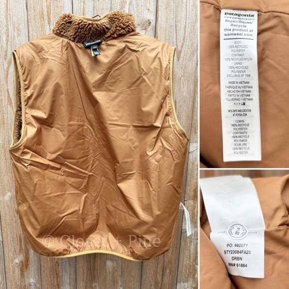 Patagonia Classic Retro-X Vest Deer Brown Size Large NWOT - Picture 11 of 15
